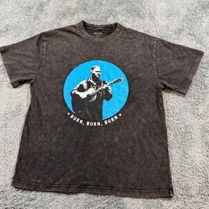 Zach Bryan Burn Burn Burn 2023 Tour Concert T Shirt Medium Gray Mineral Wash M